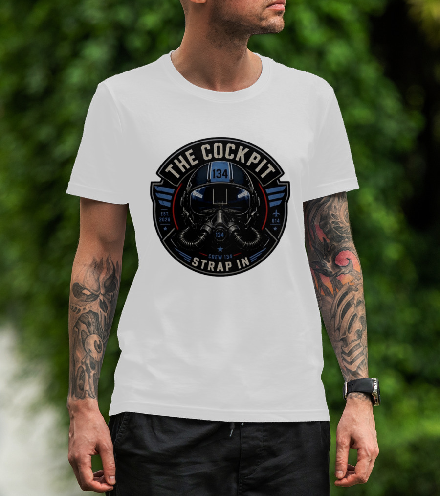 The Cockpit Strap In Crew 134 Football Helmet Est 2026 134 614 T-Shirt