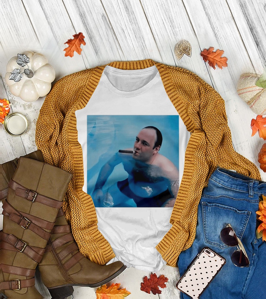 Tony Soprano The Sopranos Pool Scene Cigar Water Moment T-Shirt