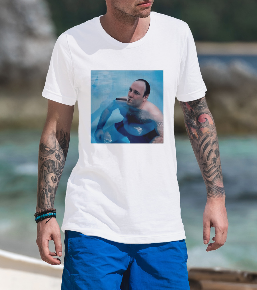Tony Soprano The Sopranos Pool Scene Cigar Water Moment T-Shirt