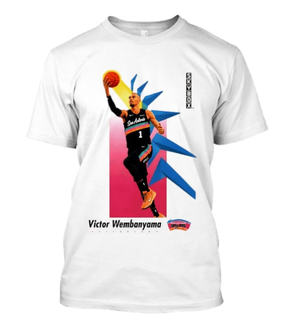 Victor Wembanyama San Antonio Spurs Basketball NBA Skybox 90s Retro Dunking Action T-Shirt