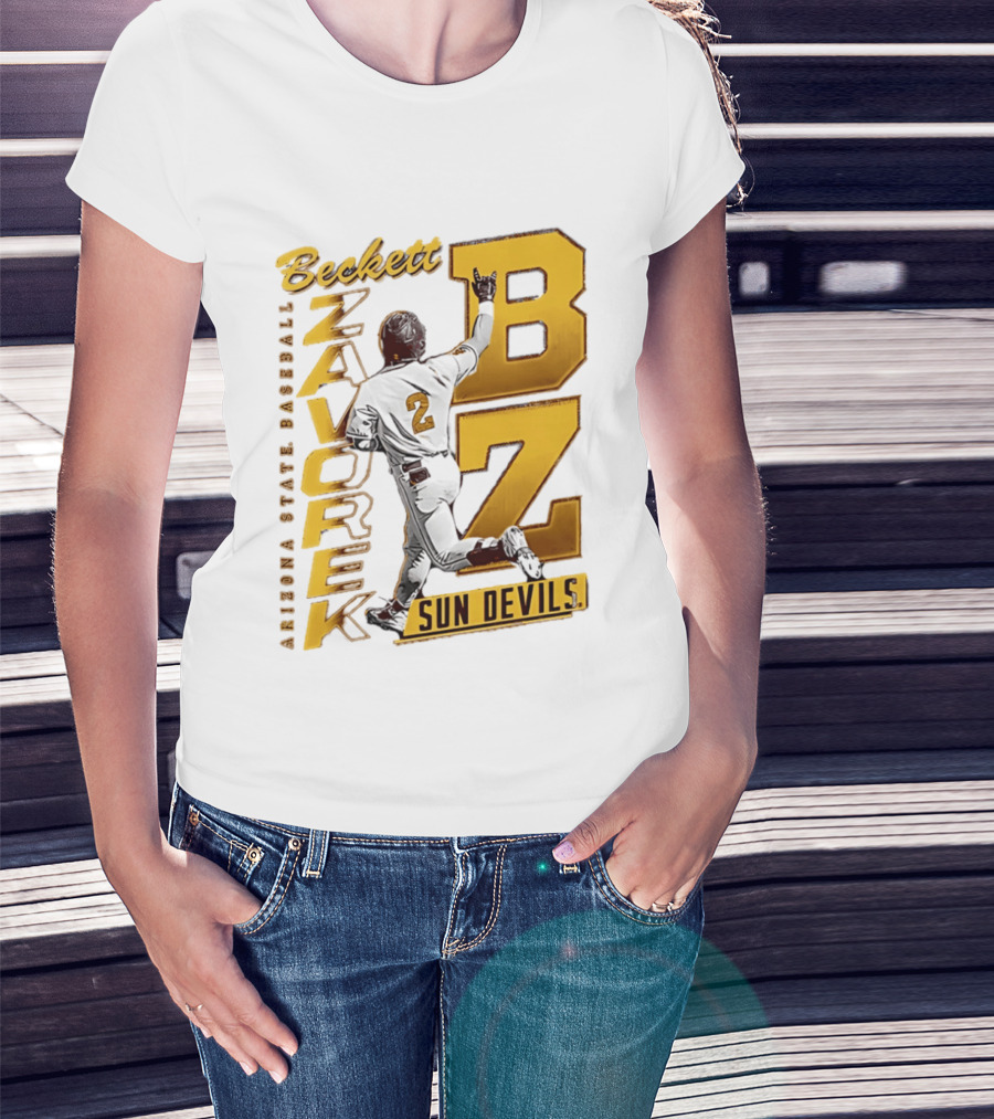 Beckett Zavorke Arizona State Baseball Sun Devils BZ Number 2 T-Shirt