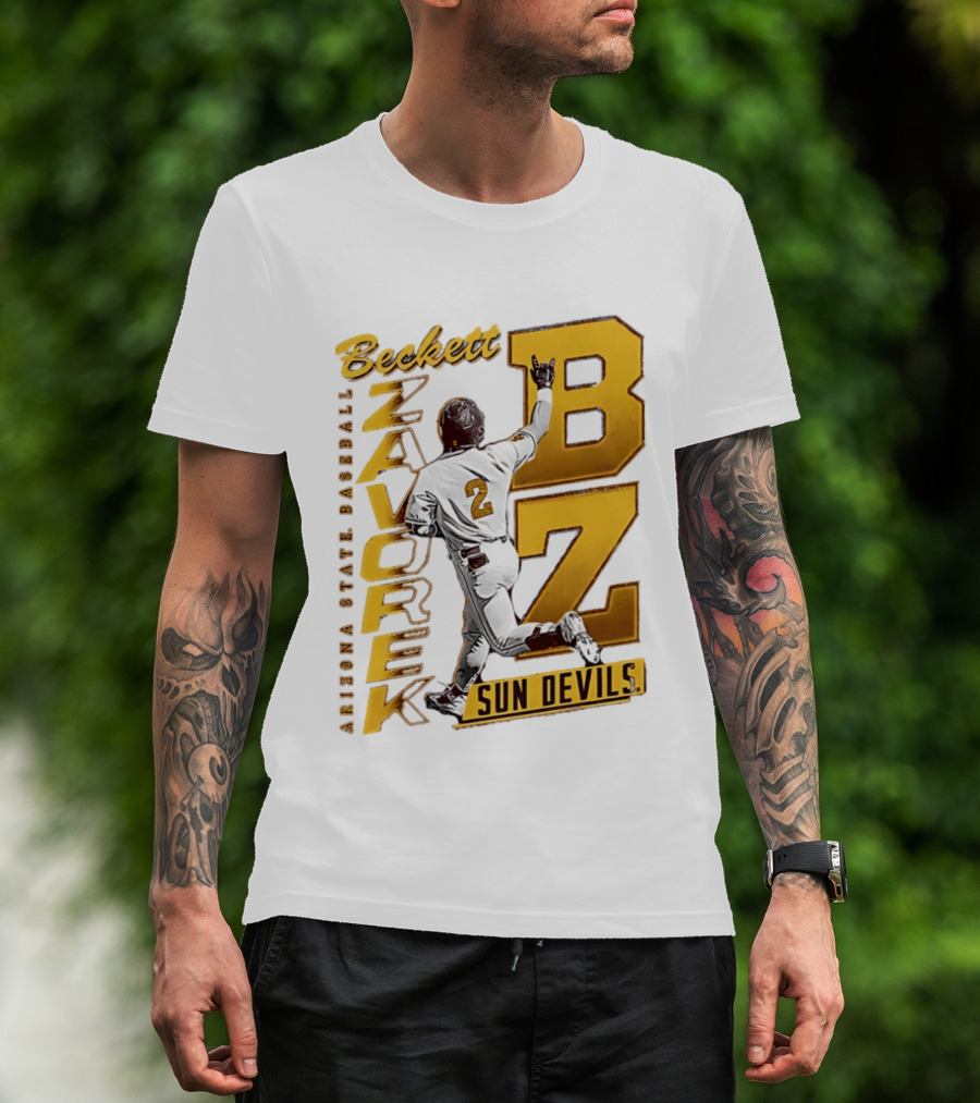 Beckett Zavorke Arizona State Baseball Sun Devils BZ Number 2 T-Shirt