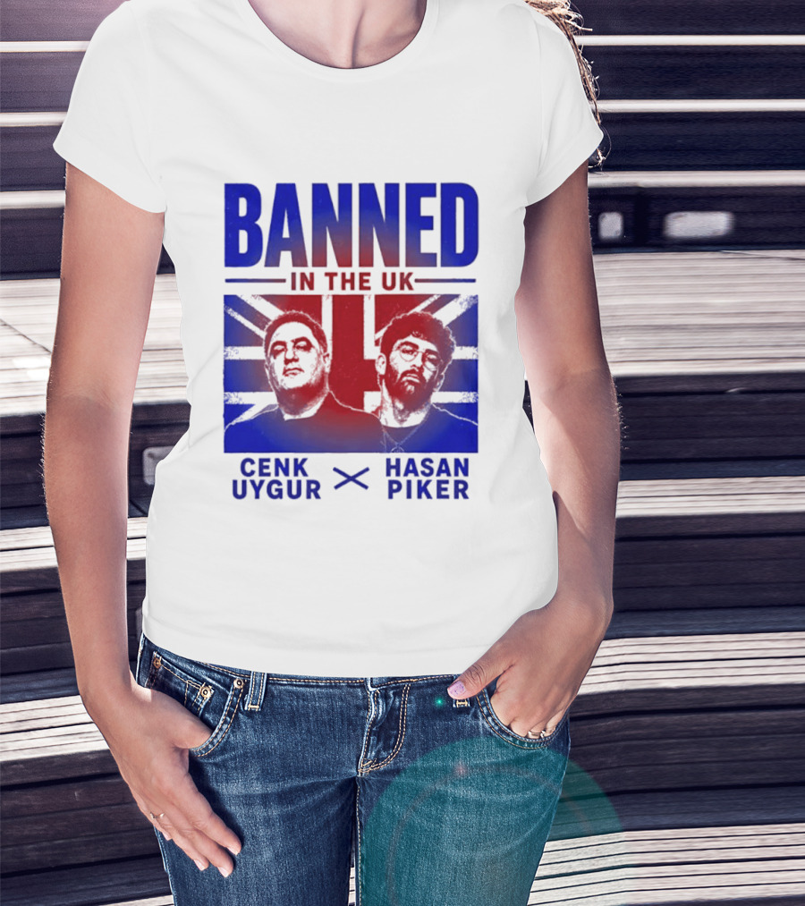 Banned In The UK Cenk Uygur Hasan Piker Union Jack T-Shirt