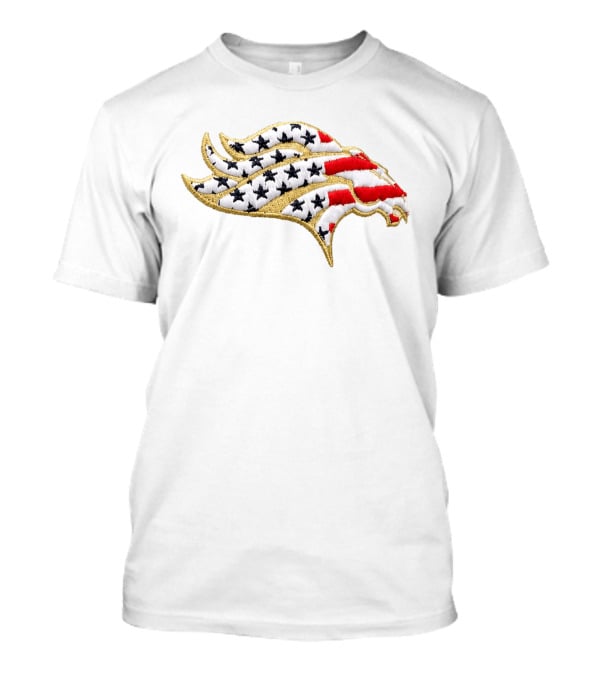 Broncos America 250th Stars And Stripes Embroidered Patch T-Shirt