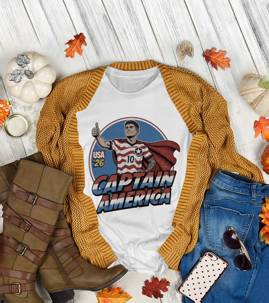 USA '26 Christian Pulisic Captain America Thumbs Up T-Shirt