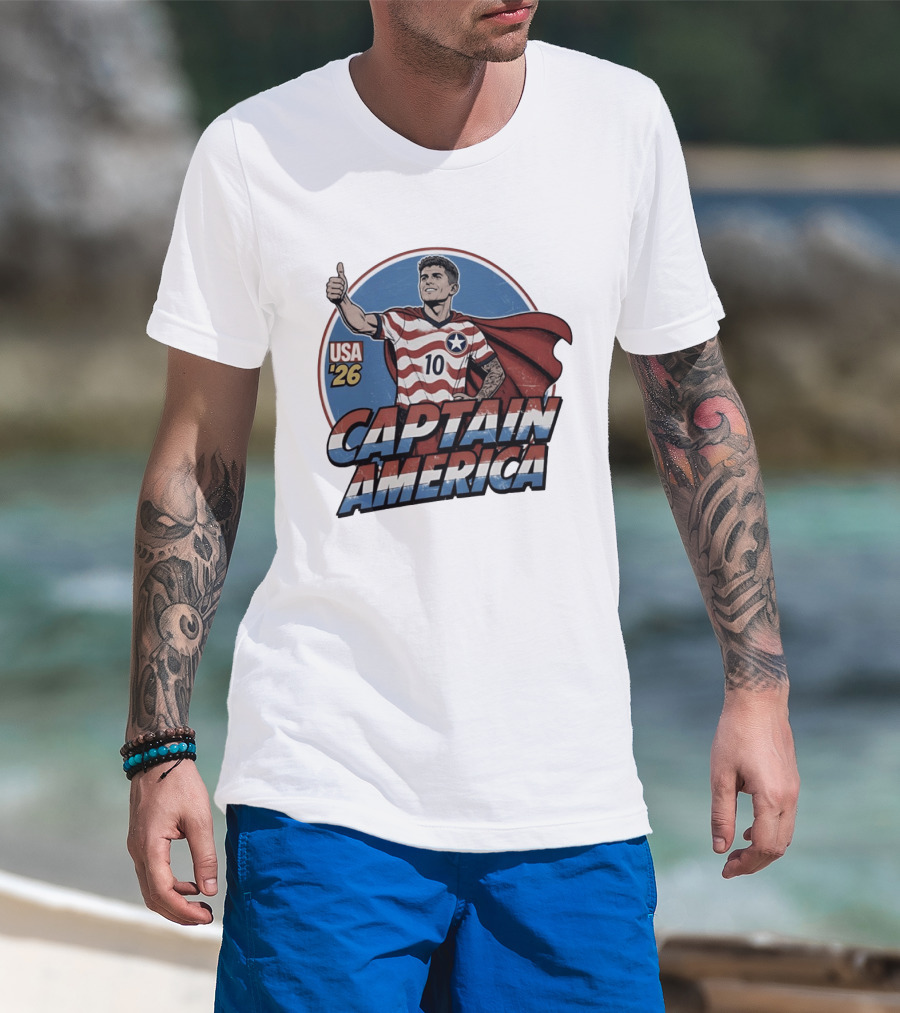 USA '26 Christian Pulisic Captain America Thumbs Up T-Shirt