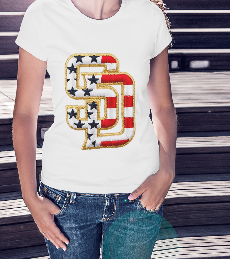 San Diego Padres America 250 Stars And Stripes SD Baseball Cap T-Shirt