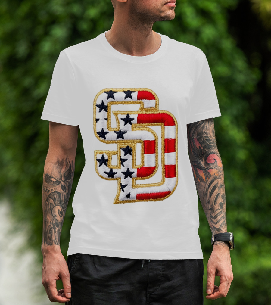 San Diego Padres America 250 Stars And Stripes SD Baseball Cap T-Shirt