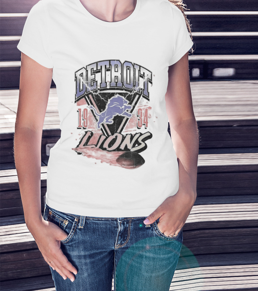 Detroit Lions 19 34 Vintage Style Iconic Team T-Shirt