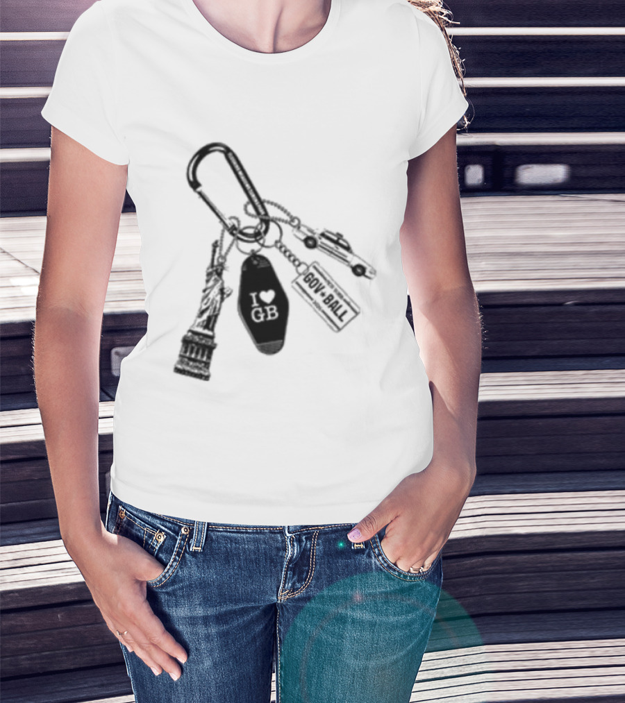 Governors Ball Music Festival 2023 Keychain Lineup Essentials T-Shirt
