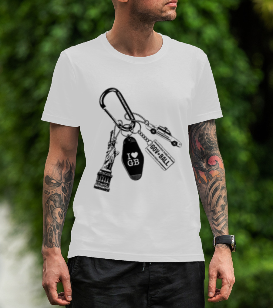 Governors Ball Music Festival 2023 Keychain Lineup Essentials T-Shirt