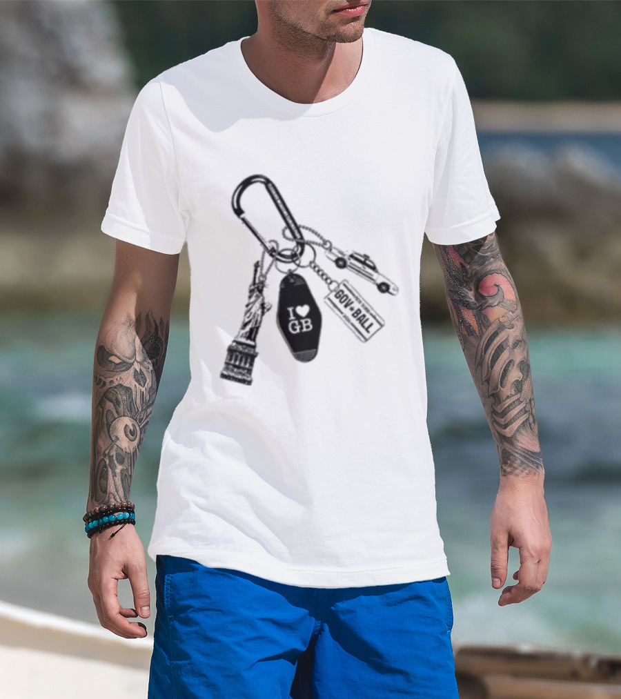 Governors Ball Music Festival 2023 Keychain Lineup Essentials T-Shirt