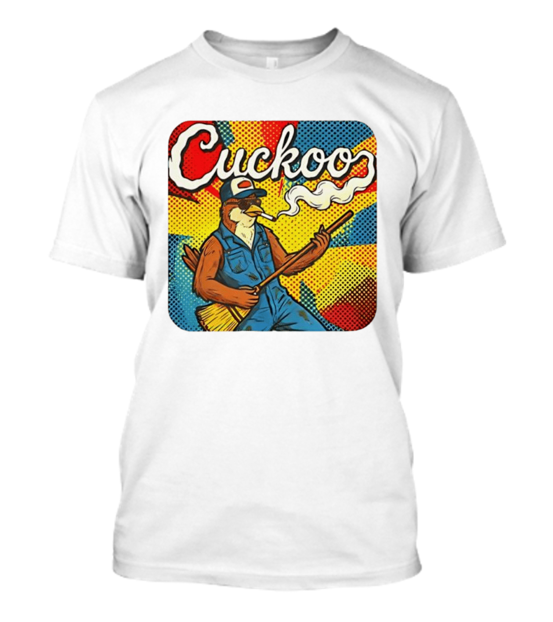 Cuckoo Smoking Bird In Sunglasses Retro Pop T-Shirt