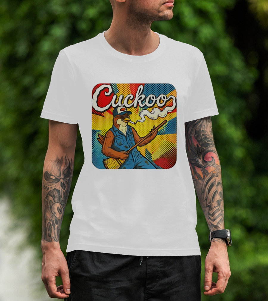 Cuckoo Smoking Bird In Sunglasses Retro Pop T-Shirt