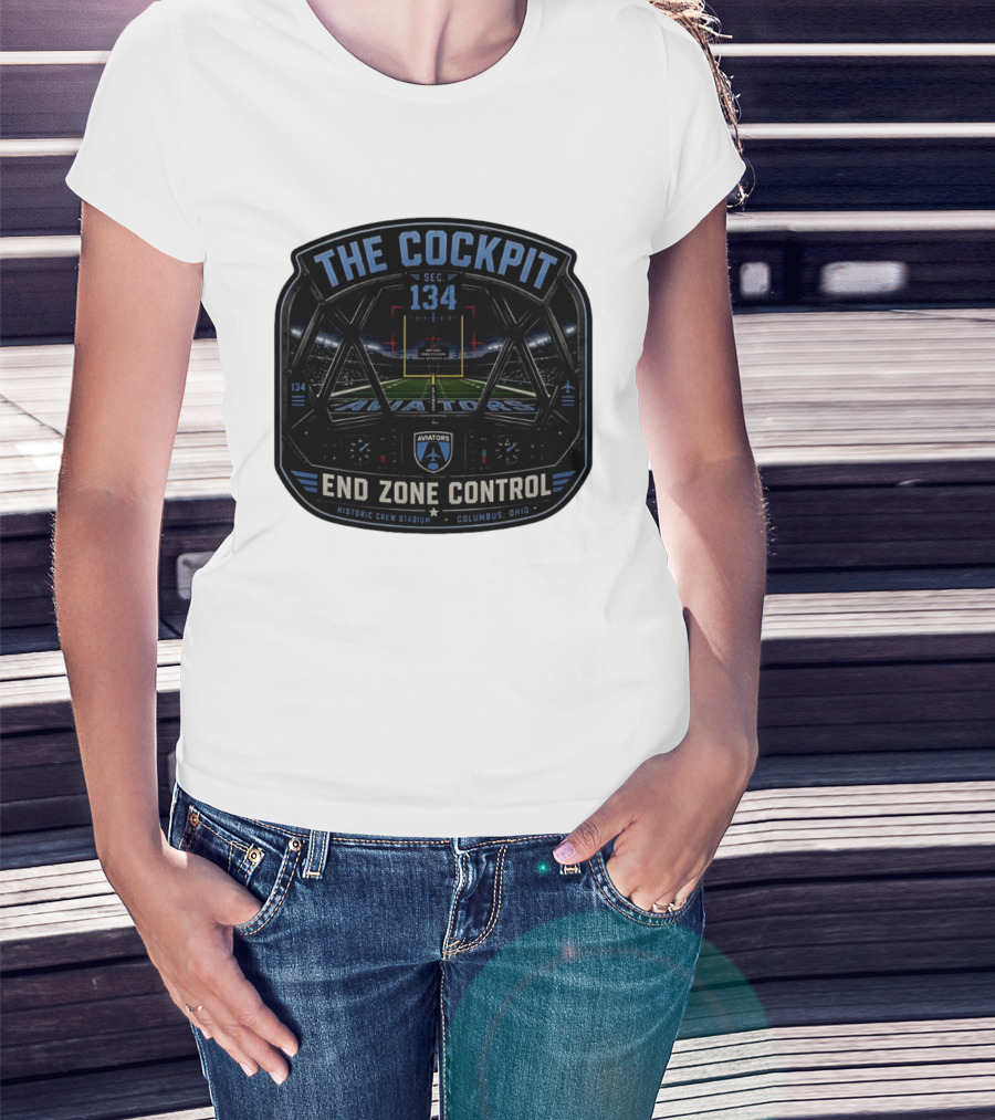The Cockpit Sec 134 Aviators End Zone Control Historic Crew Stadium Columbus Ohio T-Shirt