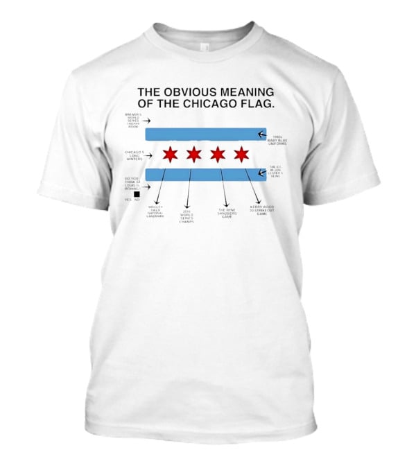 The Obvious Meaning Of The Chicago Flag Cubs World Series Champs Wrigley Field Long Winters T-Shirt