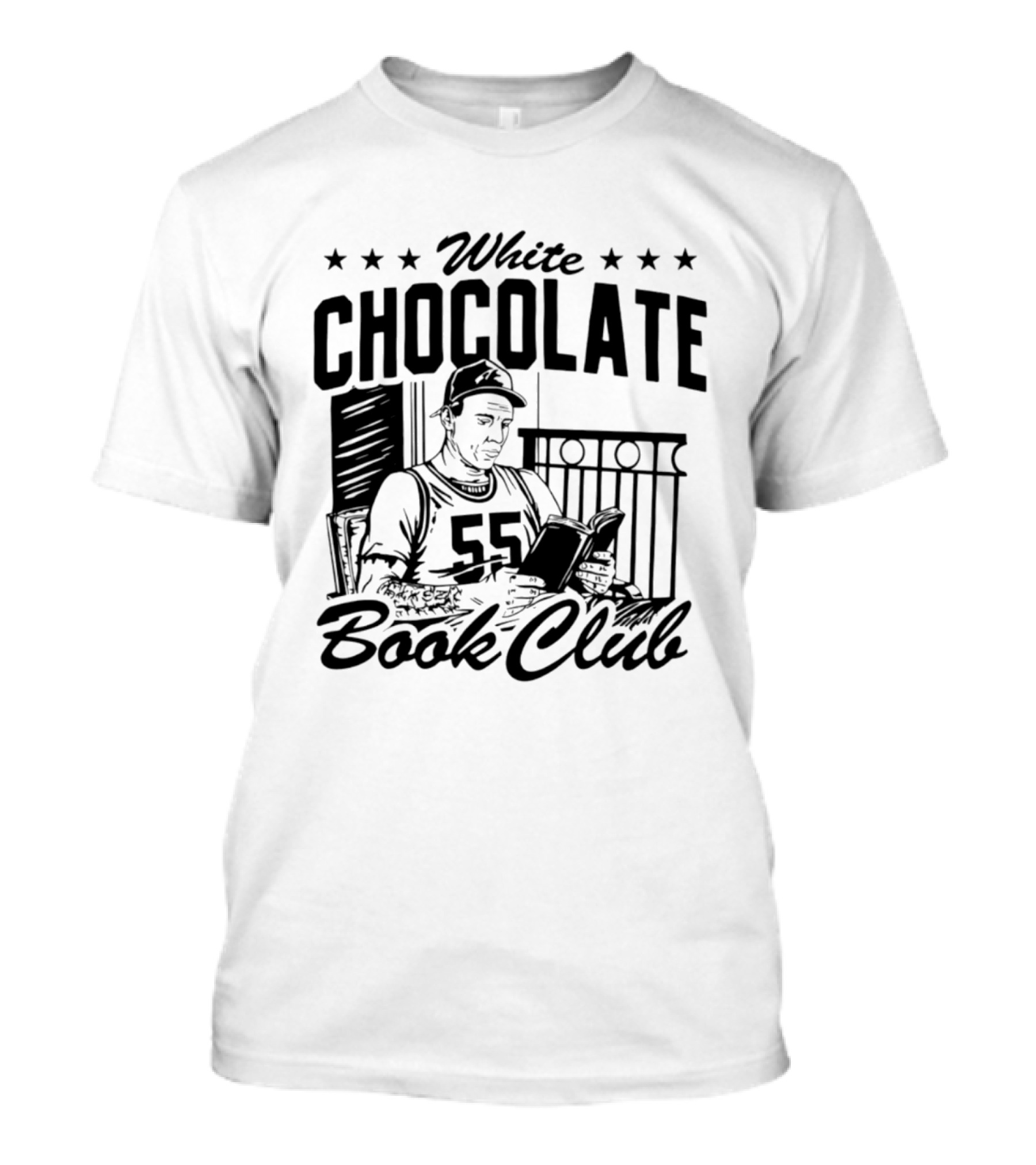 White Chocolate Book Club 55 Star Jersey Reader T-Shirt