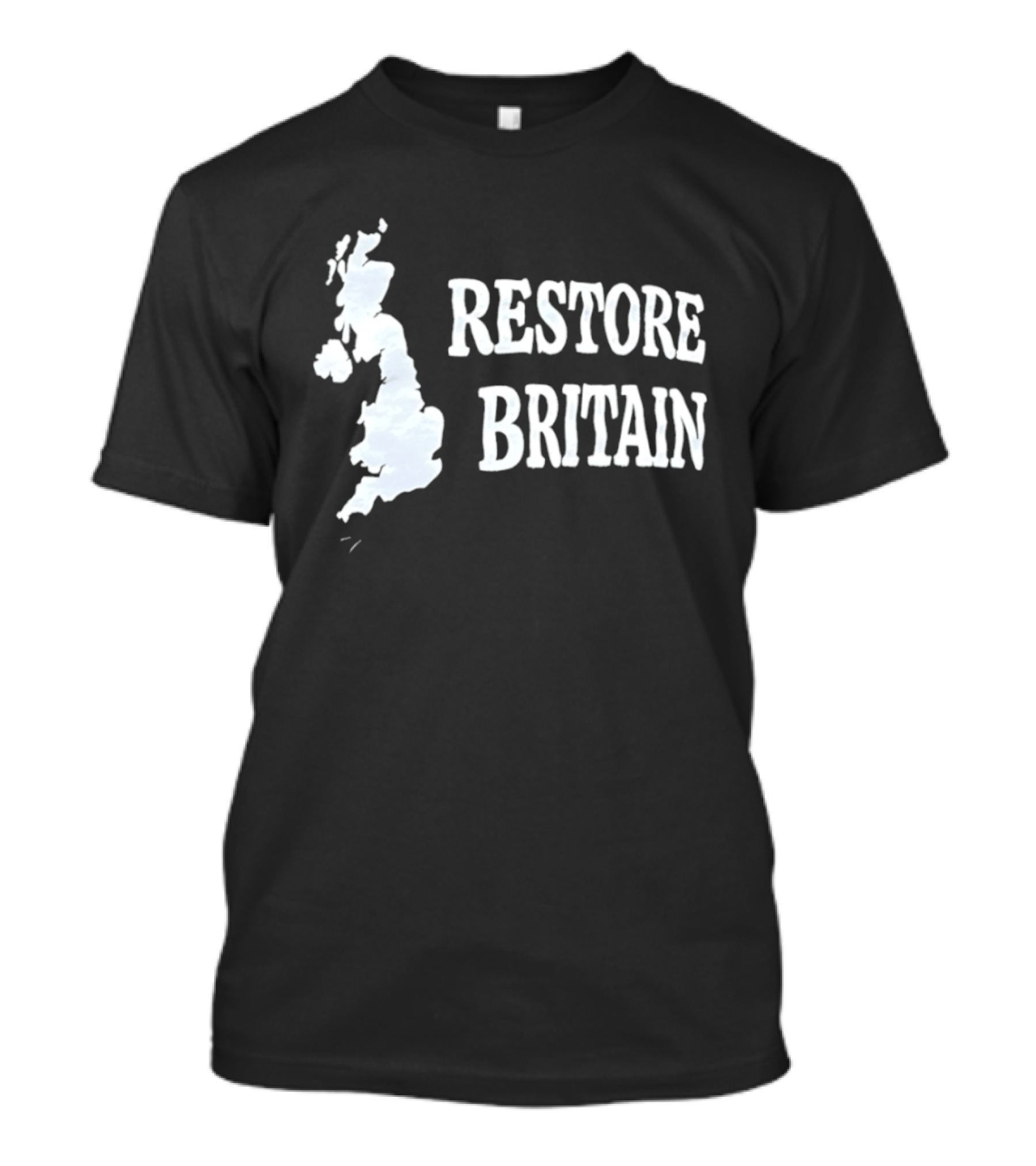Restore Britain Map Text With United Kingdom T-Shirt