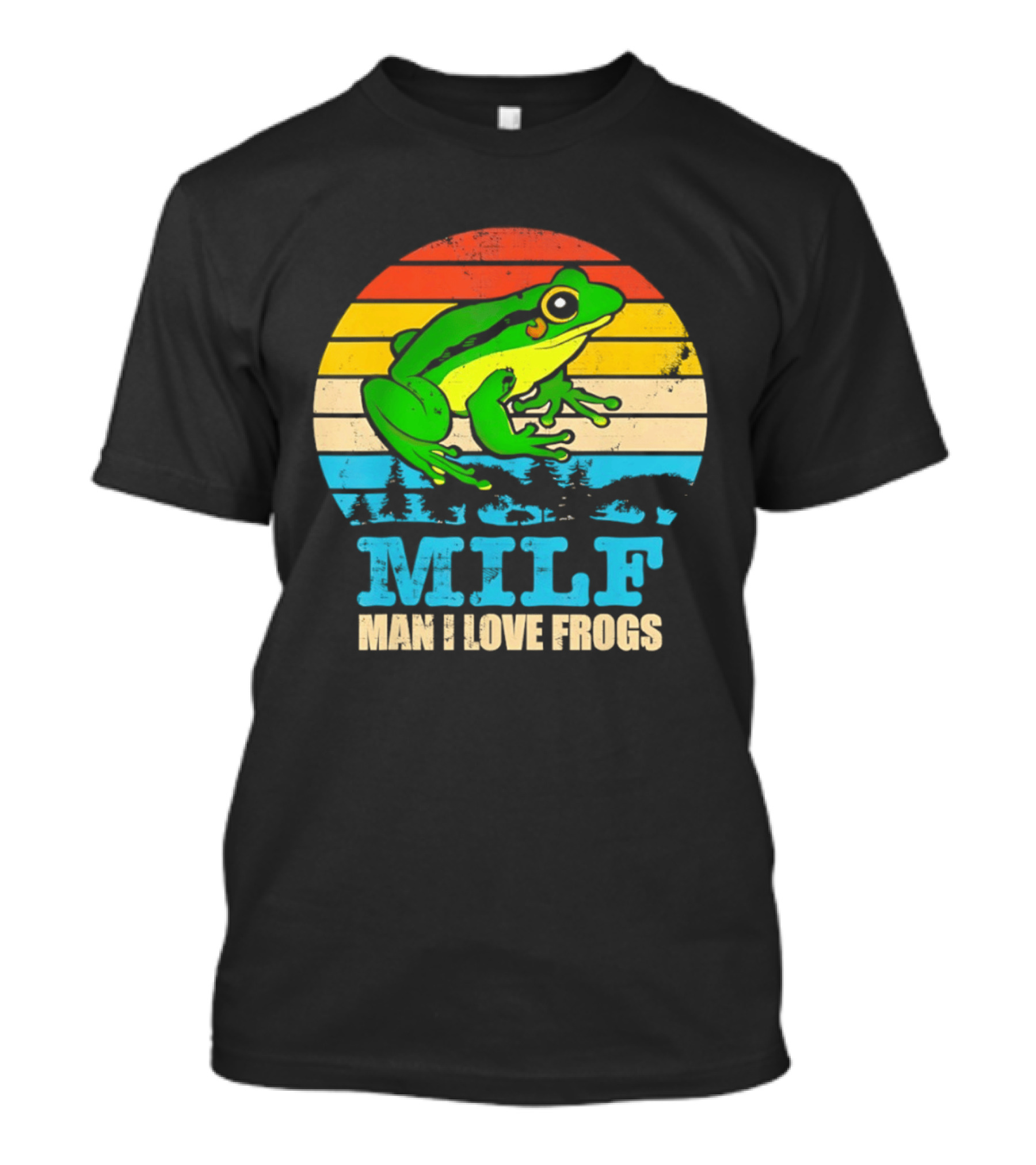 Frog MILF Man I Love Frogs Retro Sunset T-Shirt