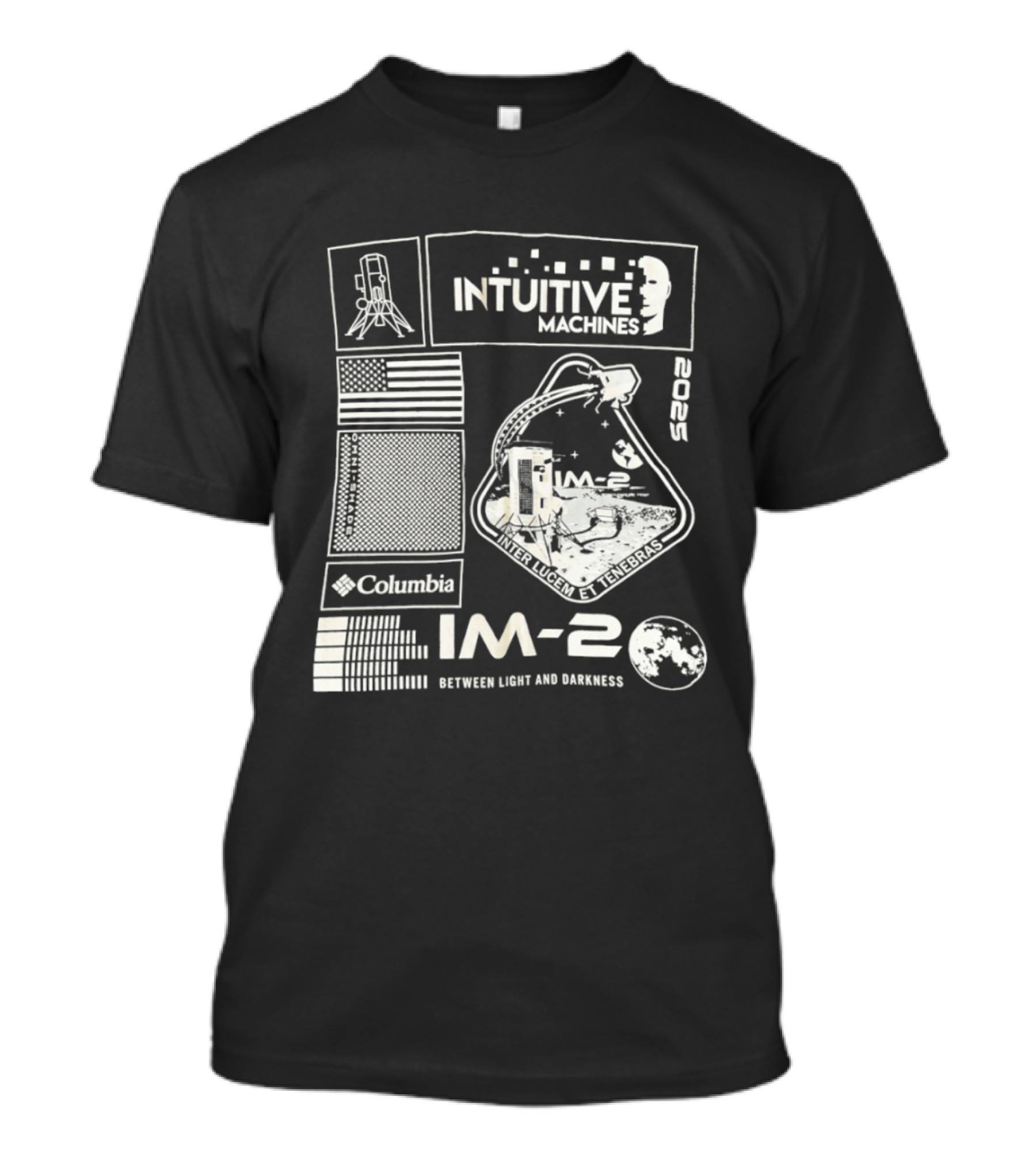 Intuitive Machines IM 2 Mission Lunar Lander Space Exploration 2025 Lunar Light And Darkness T-Shirt
