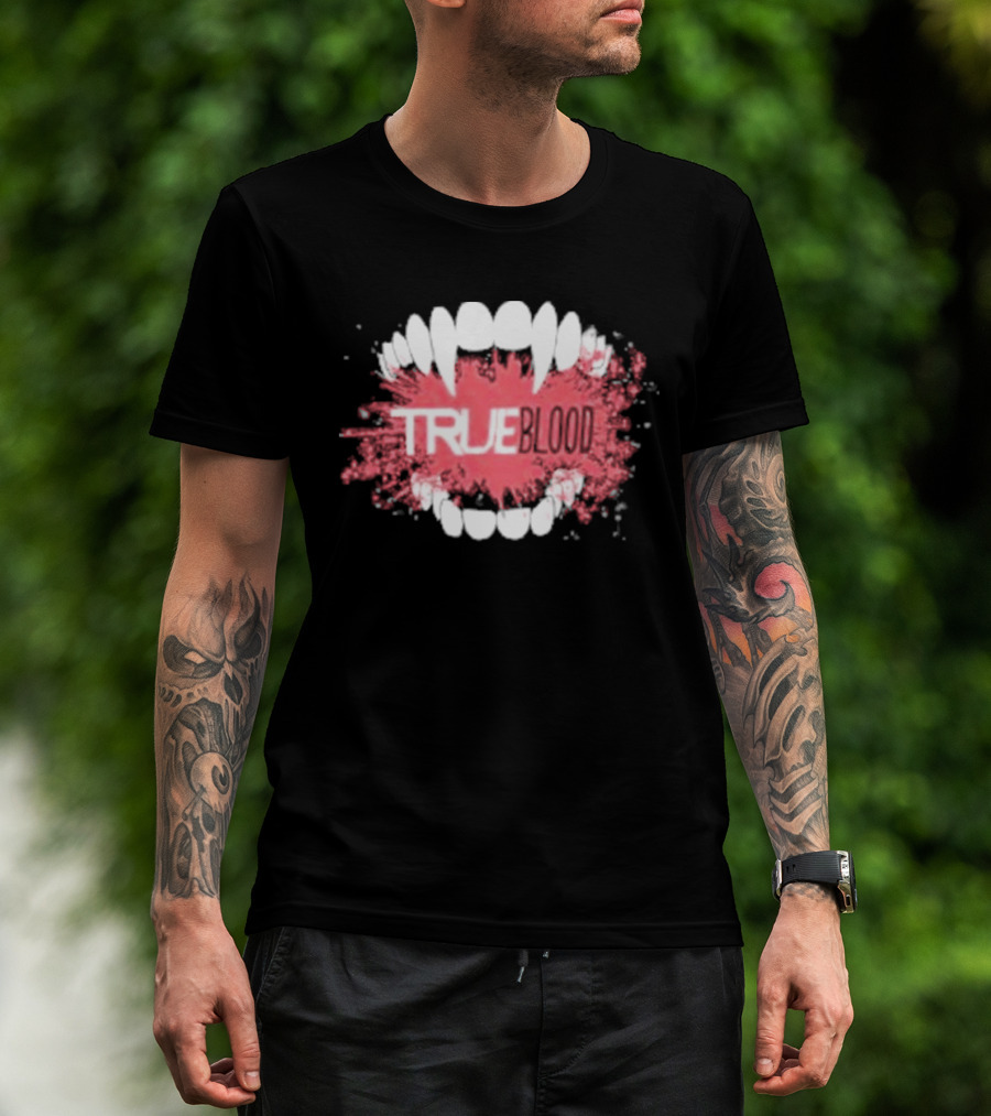 True Blood Vampire Fangs Bite Splatter T-Shirt