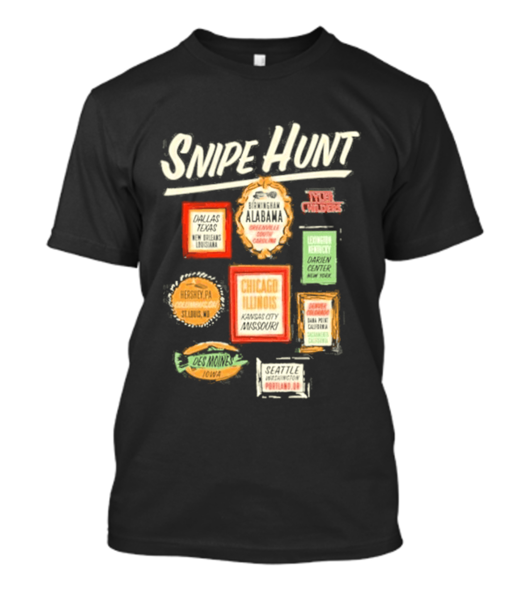 Snipe Hunt Tyler Childers Frames 2026 Tour Chicago Illinois Cincinnati Ohio Portland Maine T-Shirt