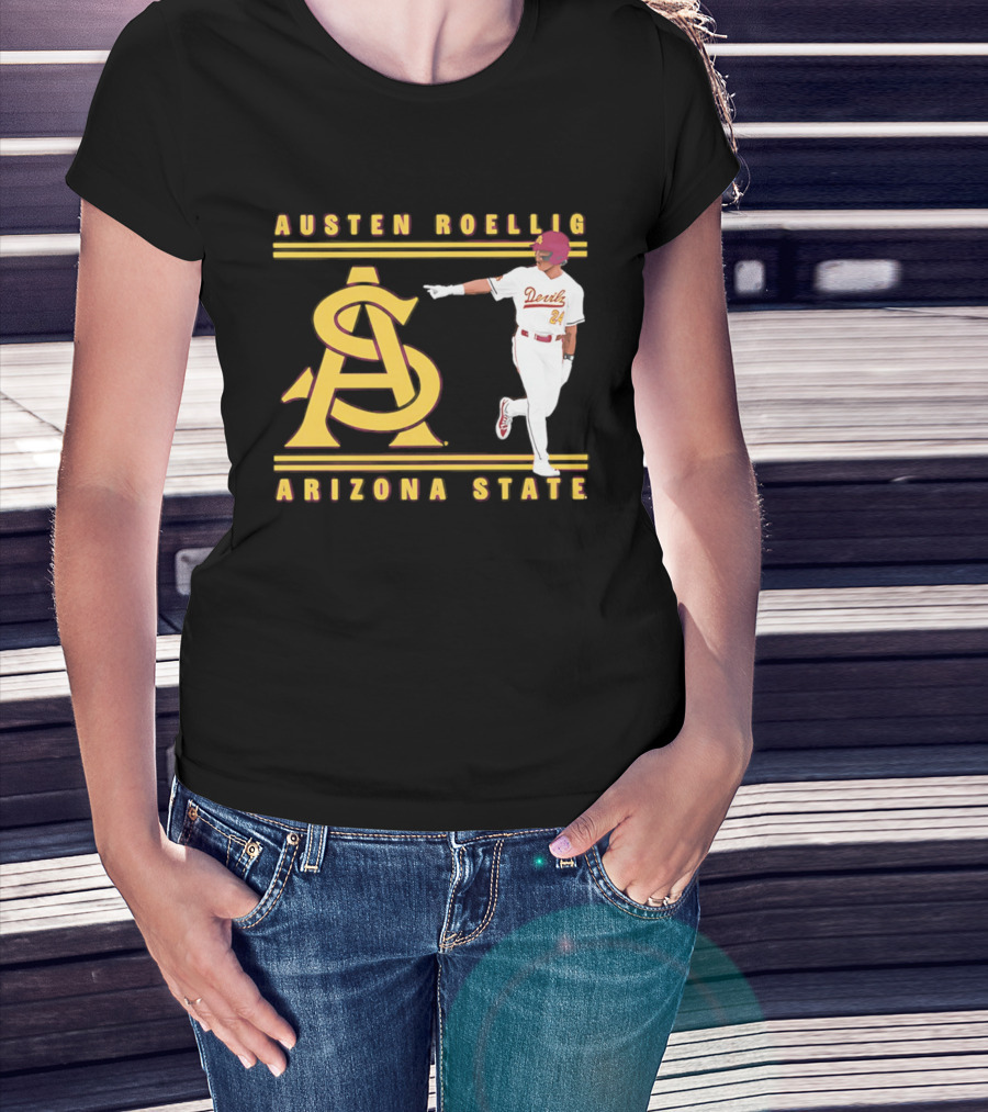 Austen Roellig Arizona State Devils Baseball NCAA Illustrated ASU T-Shirt