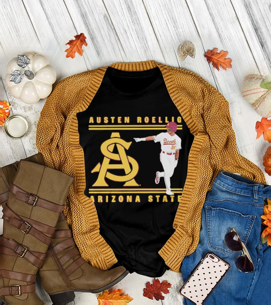 Austen Roellig Arizona State Devils Baseball NCAA Illustrated ASU T-Shirt