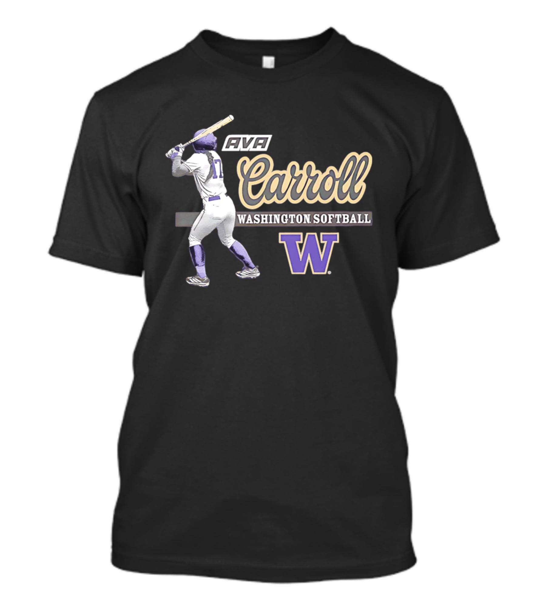 Ava Carroll Washington Softball Huskies W Logo 90s T-Shirt
