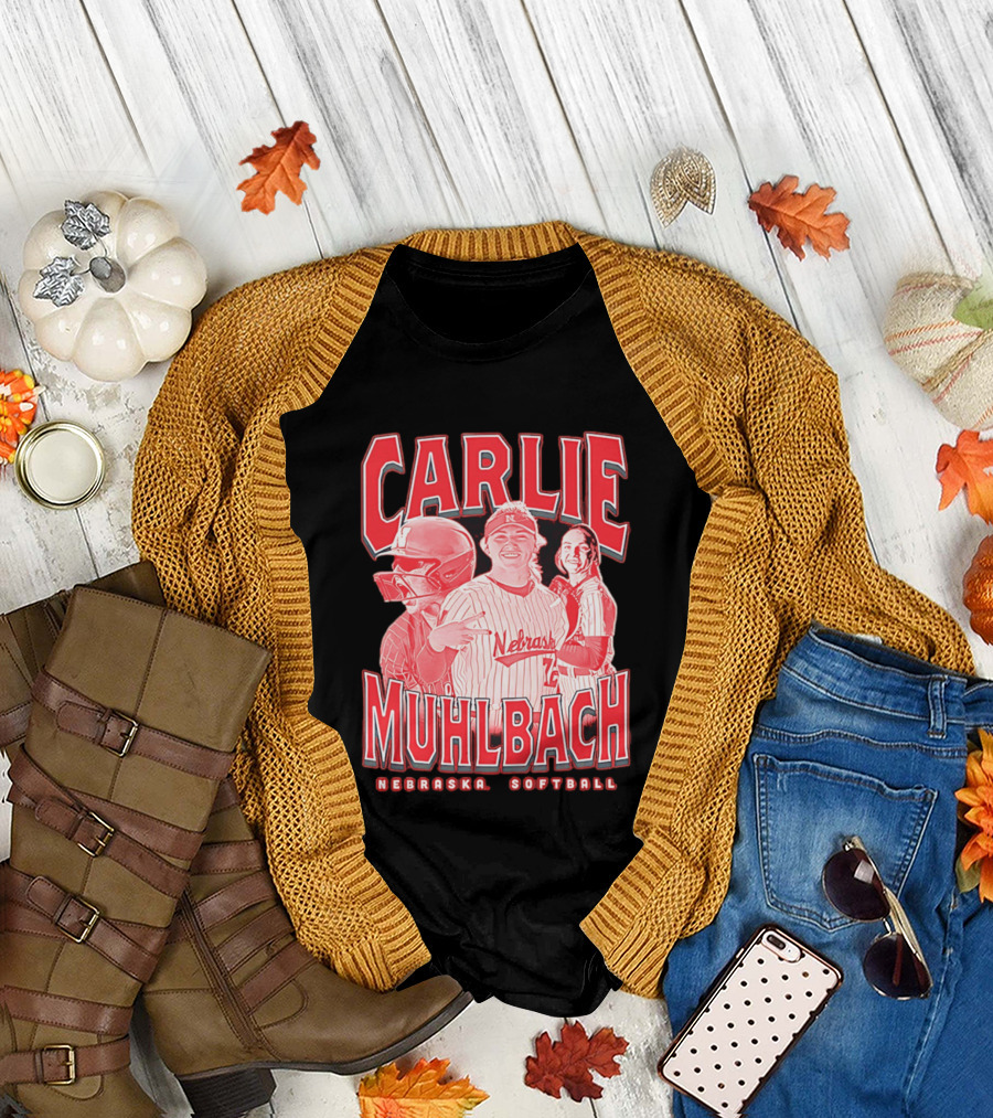 Carlie Muhlbach Nebraska Softball Vintage 90s T-Shirt