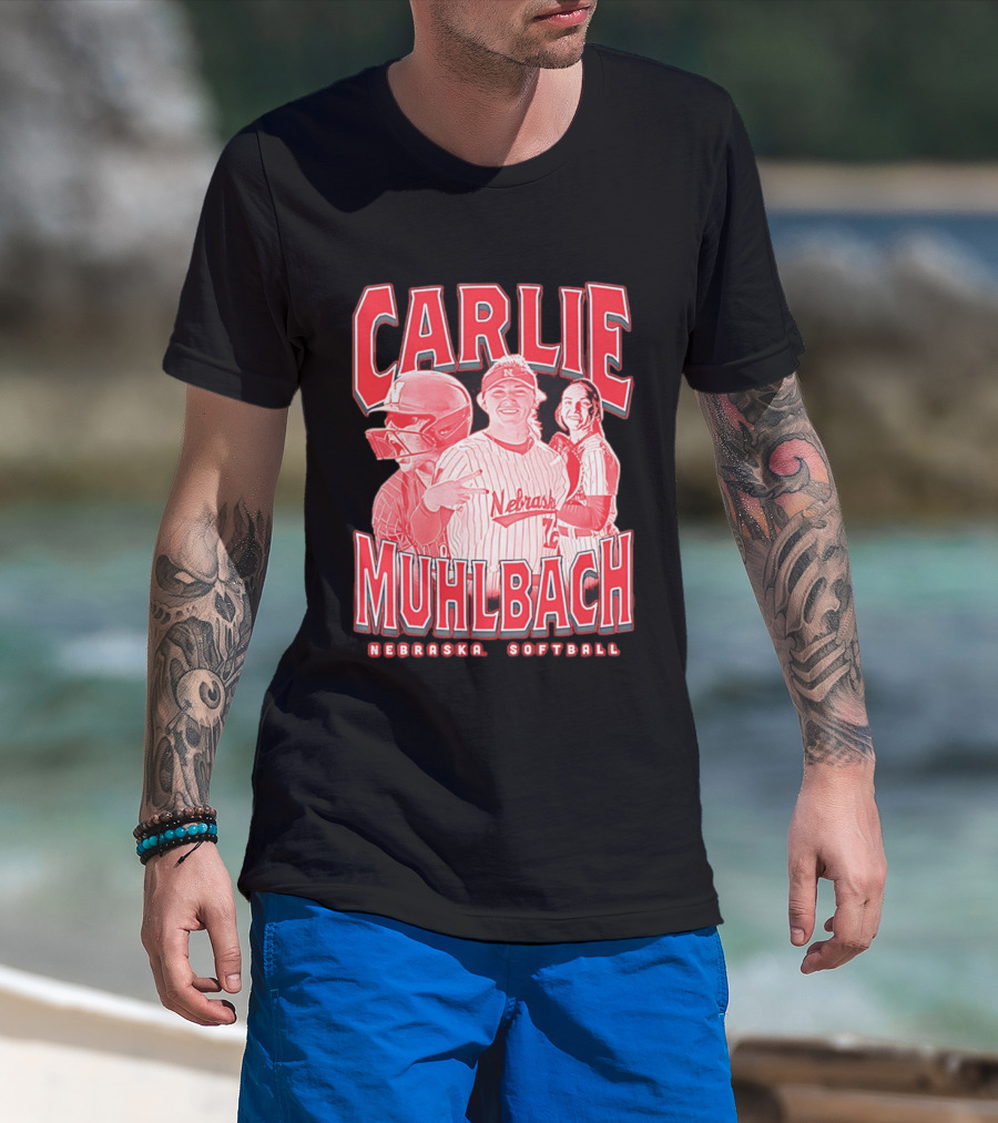 Carlie Muhlbach Nebraska Softball Vintage 90s T-Shirt