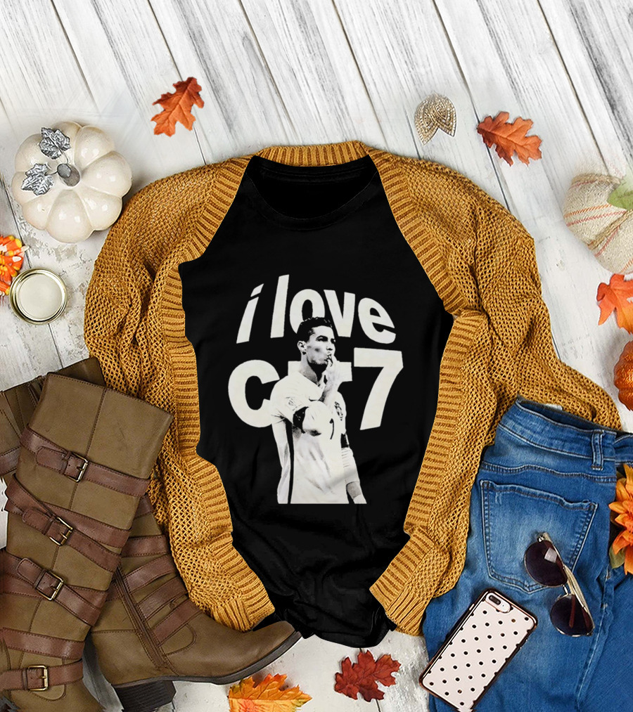 Cristiano Ronaldo I Love CR7 Image Al Nassr GOAT T-Shirt