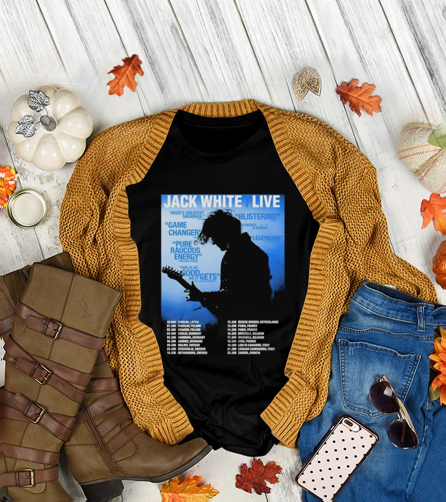 Jack White Live Europe 2026 Tour Dates Schedule Legendary Rock Concert Experience T-Shirt