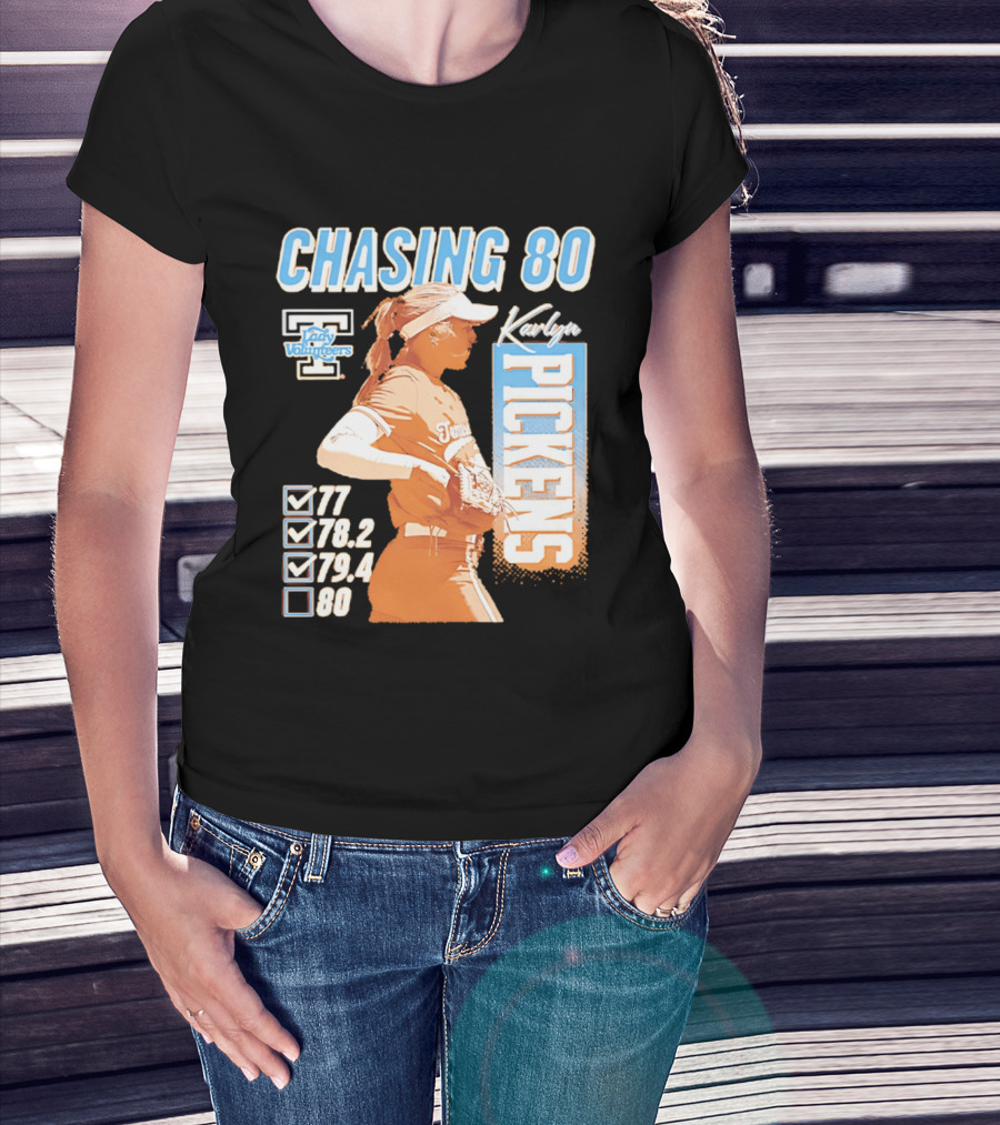 Karlyn Pickens Tennessee Lady Volunteers Softball Chasing 80 T-Shirt