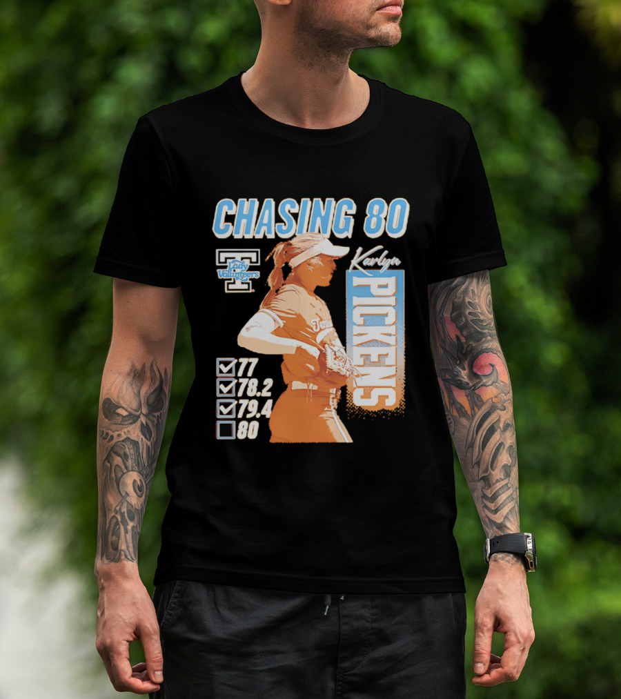 Karlyn Pickens Tennessee Lady Volunteers Softball Chasing 80 T-Shirt