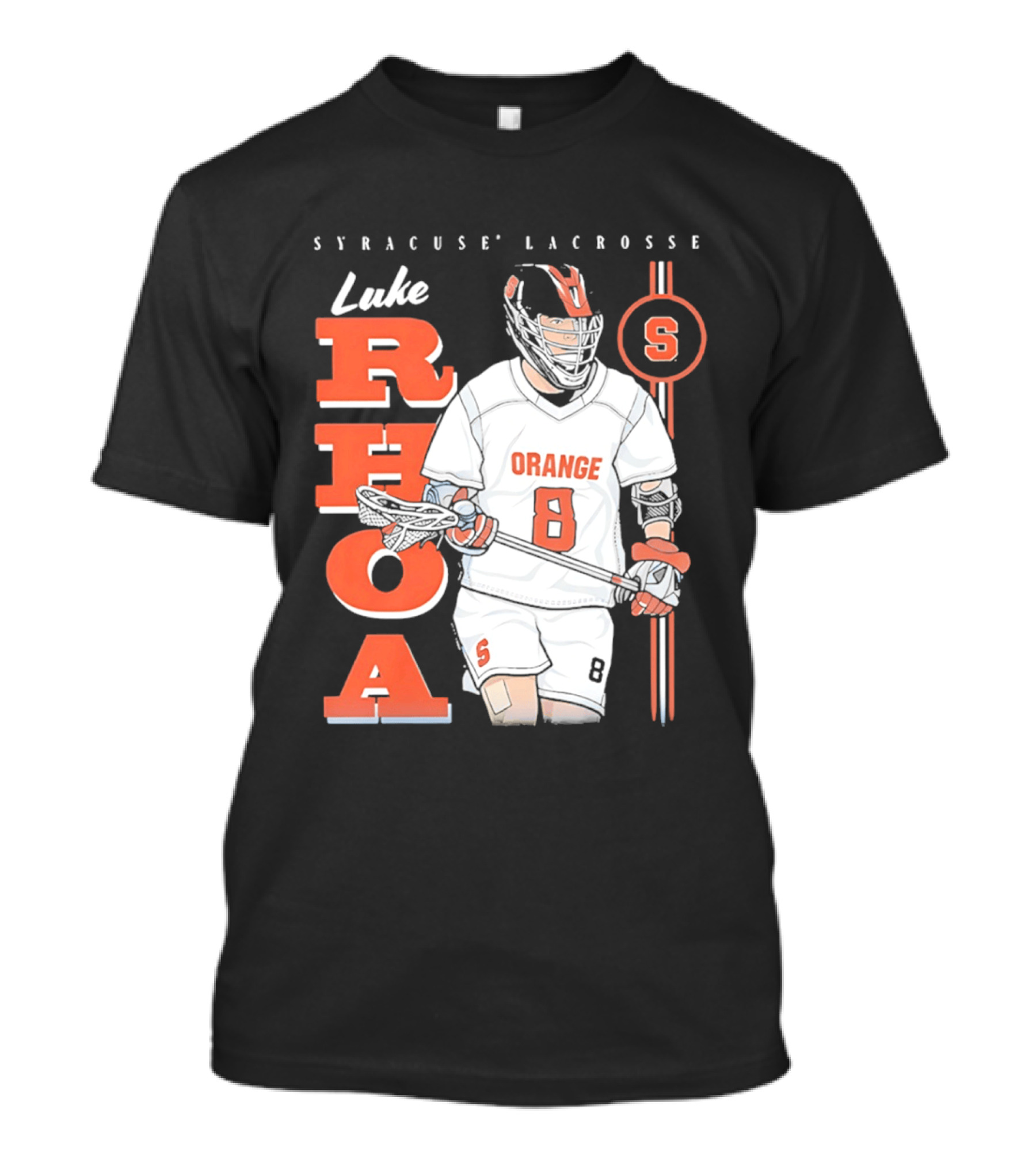Luke Rhoa Syracuse Lacrosse Orange NCAA 8 T-Shirt