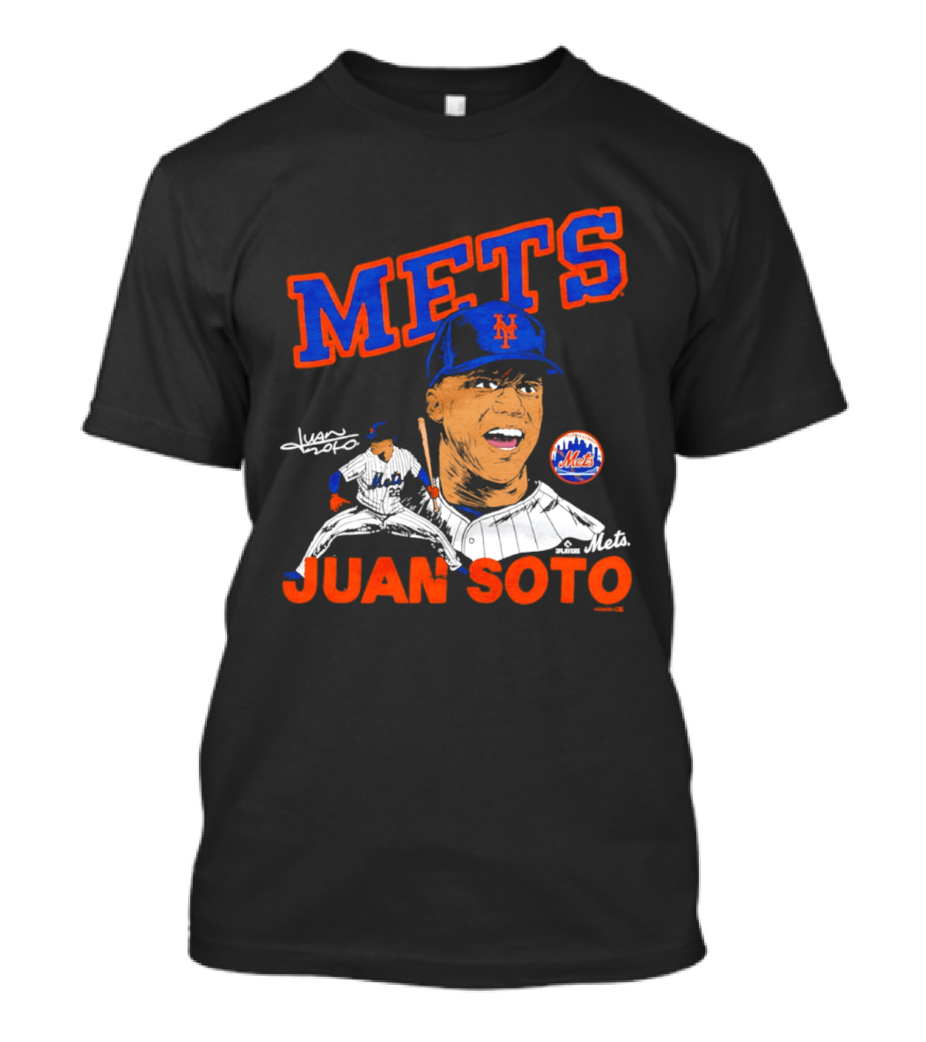 Mets Juan Soto Caricature Tri Blend T-Shirt