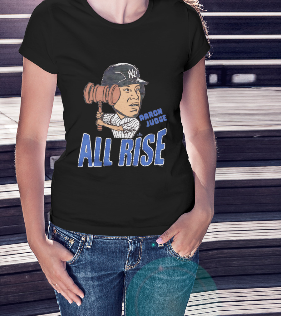 New York Yankees Aaron Judge All Rise Caricature Tri Blend T-Shirt
