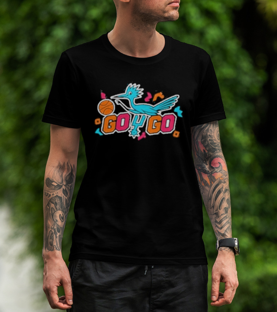 San Antonio Roadrunner Go Spurs Go Neon Fiesta Basketball T-Shirt