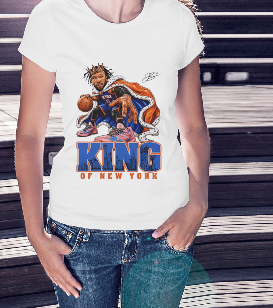 Jalen Brunson King Of New York Knicks Crown Cape T-Shirt