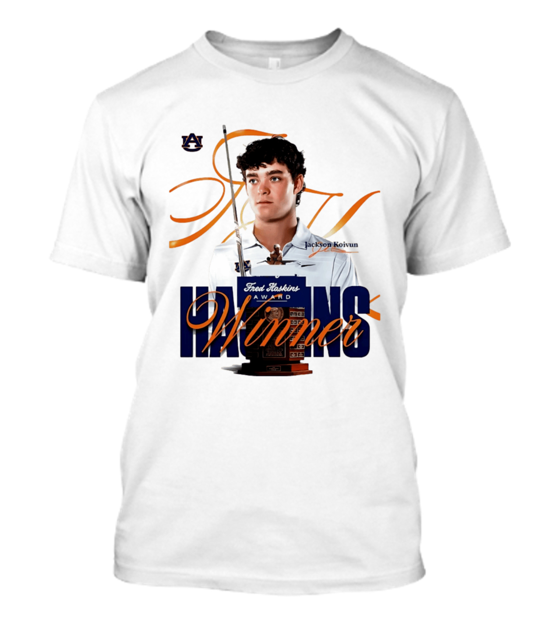 Auburn University Jackson Koivun Fred Haskins Award Winner Golf T-Shirt