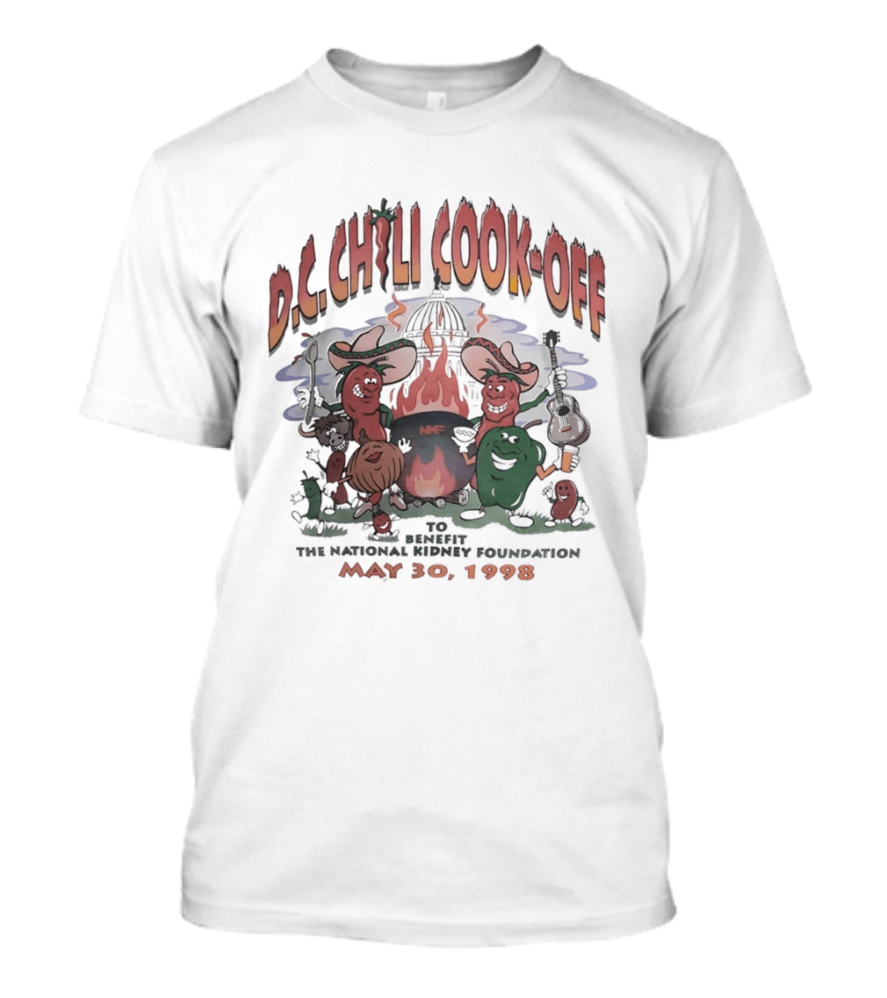 DC Chili Cook Off Benefit National Kidney Foundation May 30 1998 Event T-Shirt