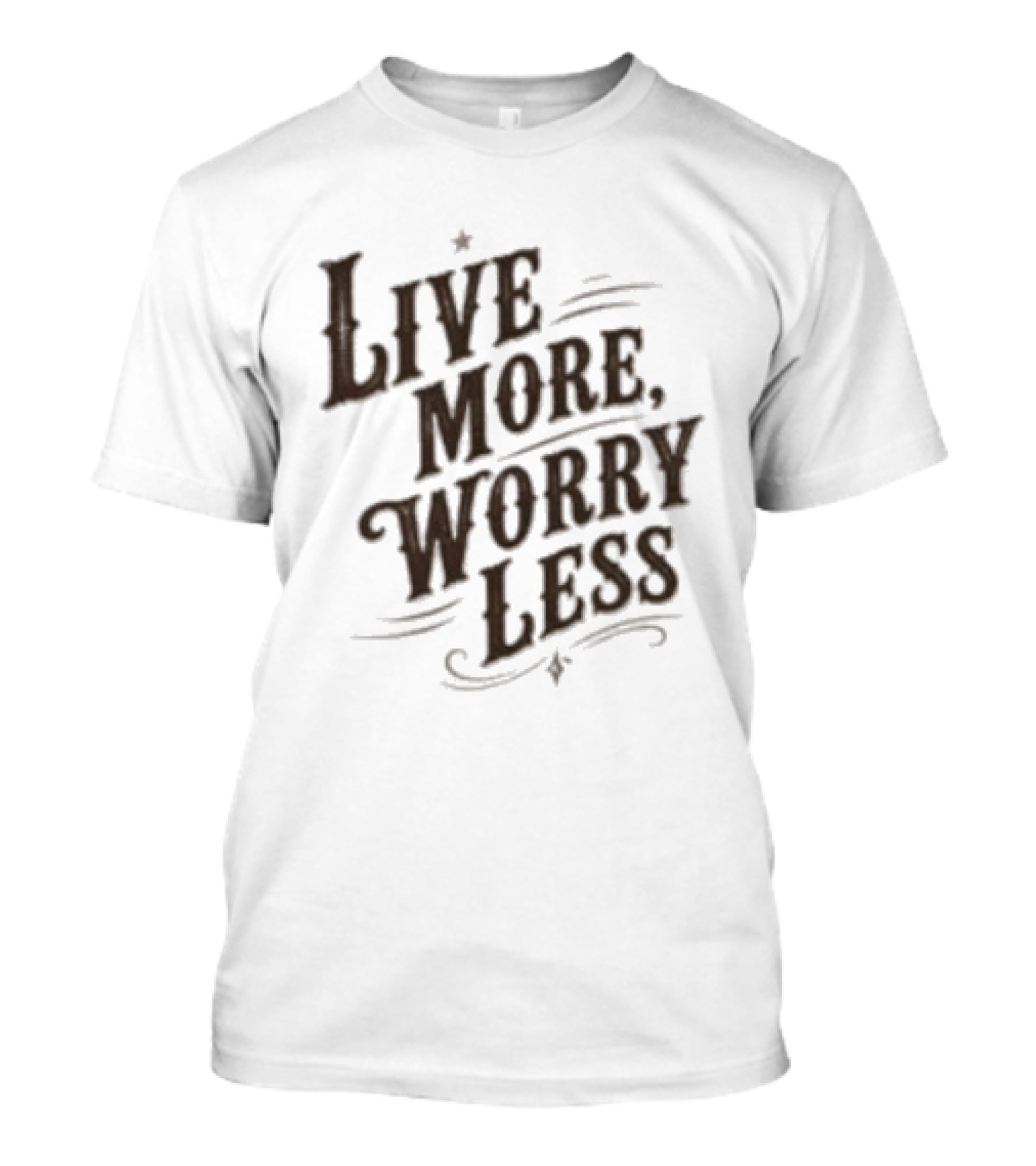 Live More Worry Less Retro Style Inspirational Motivational T-Shirt