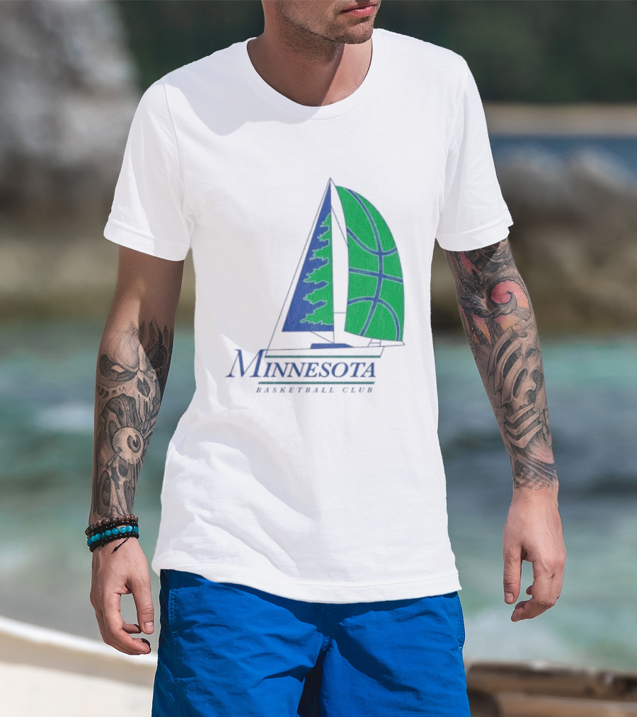 Minnesota Basketball Club Sailing Boat And Hoop T-Shirt