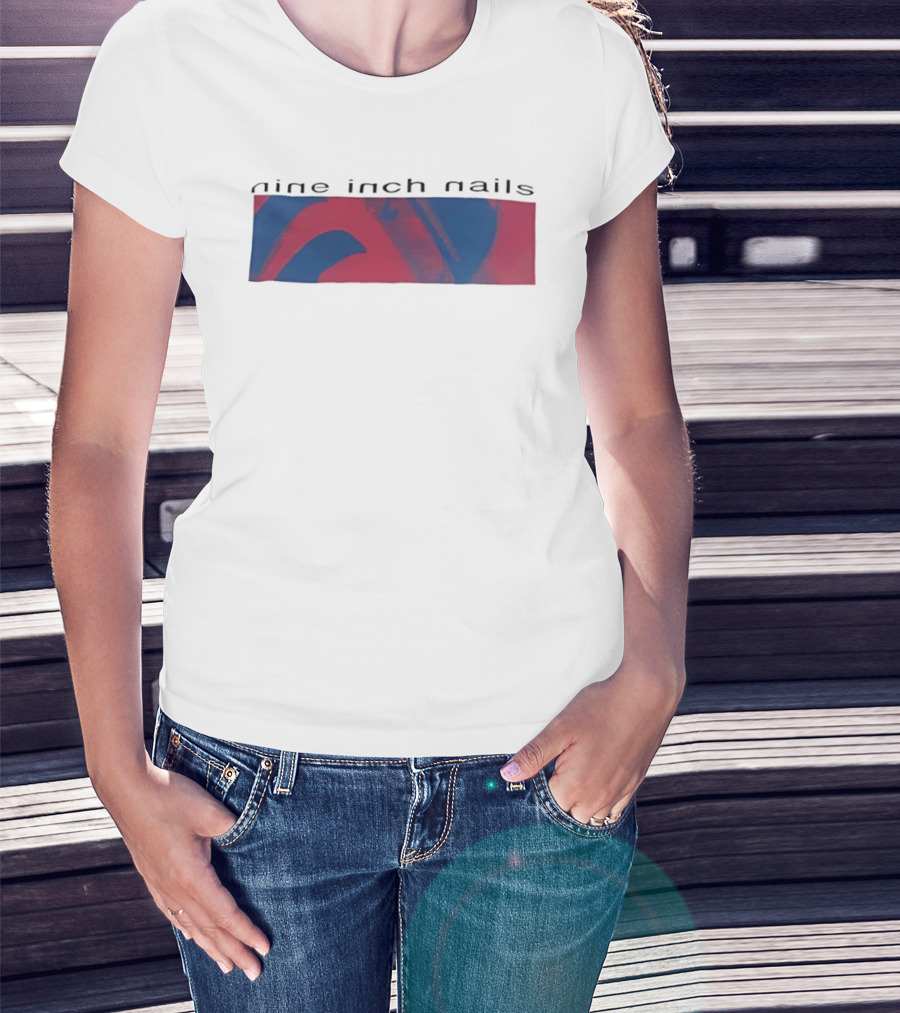 Nine Inch Nails Music Abstract Red Blue T-Shirt