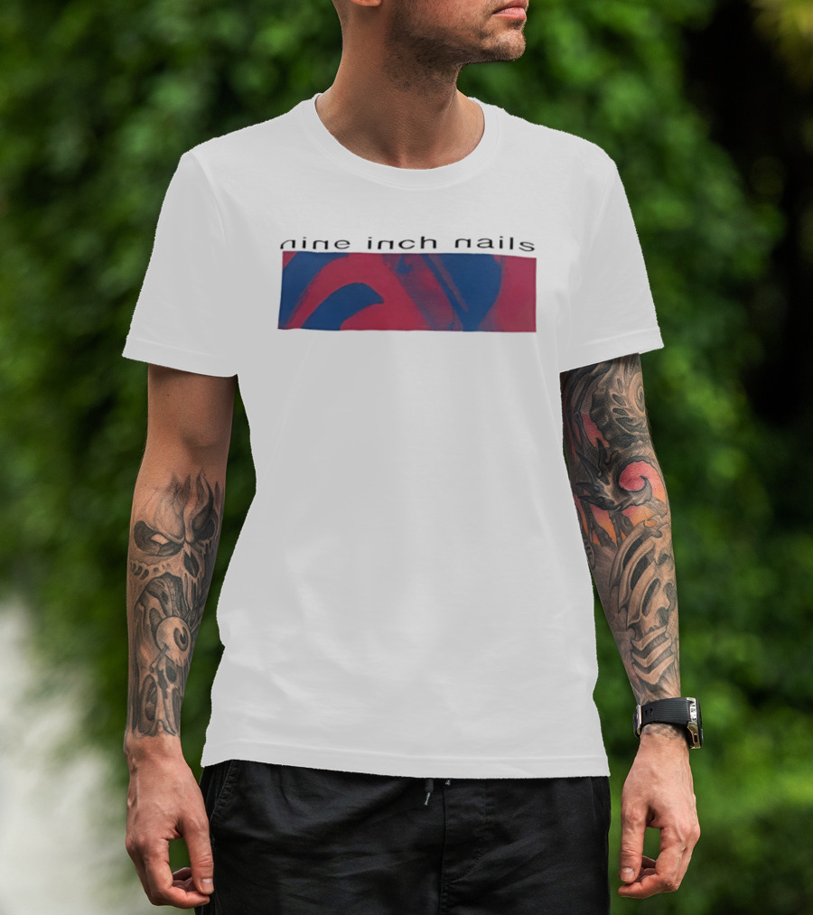 Nine Inch Nails Music Abstract Red Blue T-Shirt