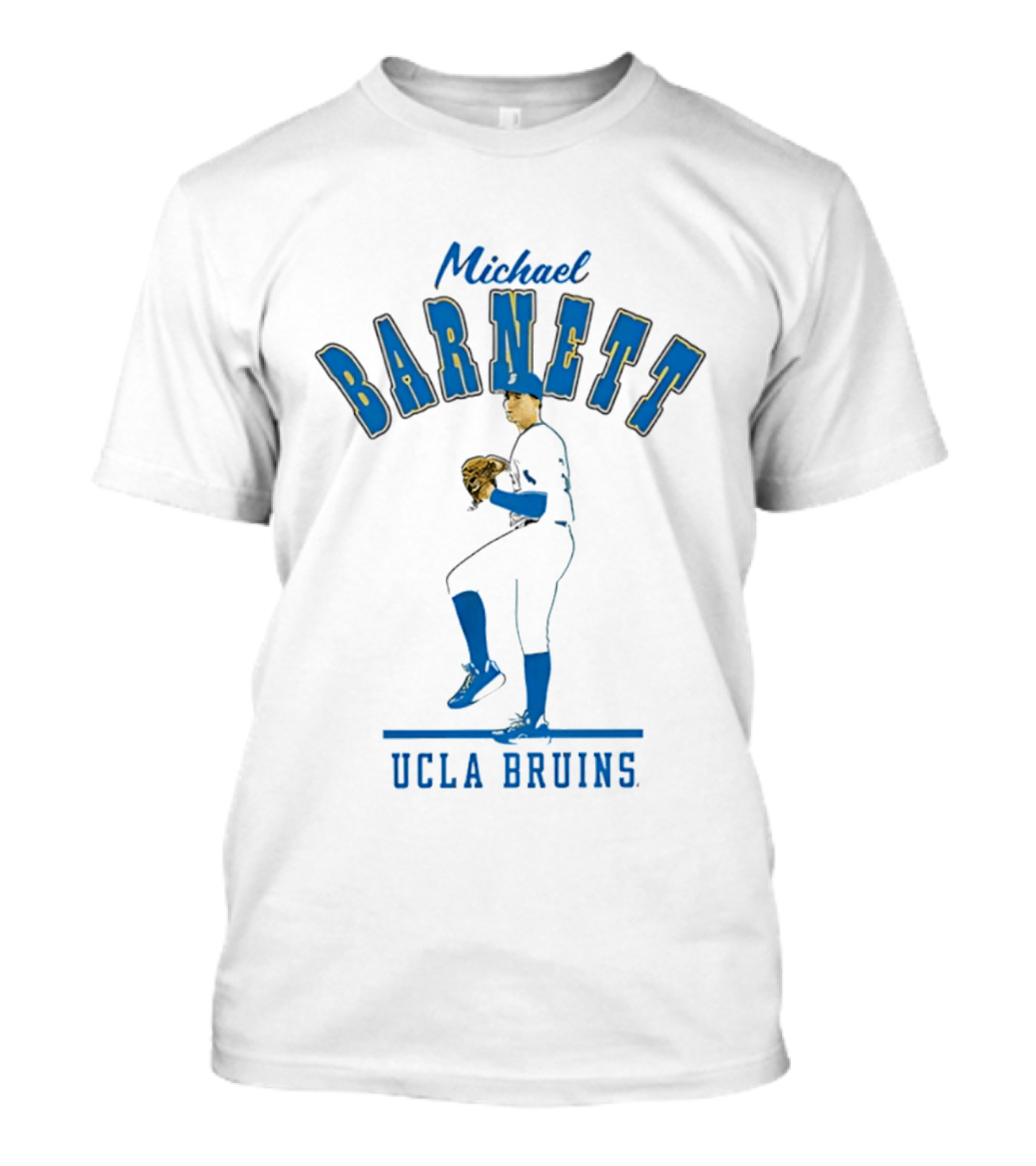 Michael Barnett UCLA Bruins Baseball Pitching T-Shirt