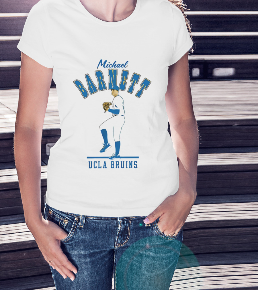 Michael Barnett UCLA Bruins Baseball Pitching T-Shirt