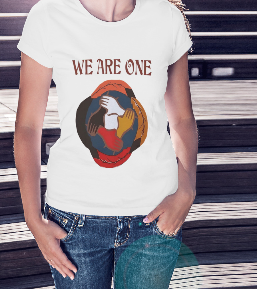 We Are One Unity Hands Feathers Orange Culture Heritage Collective T-Shirt