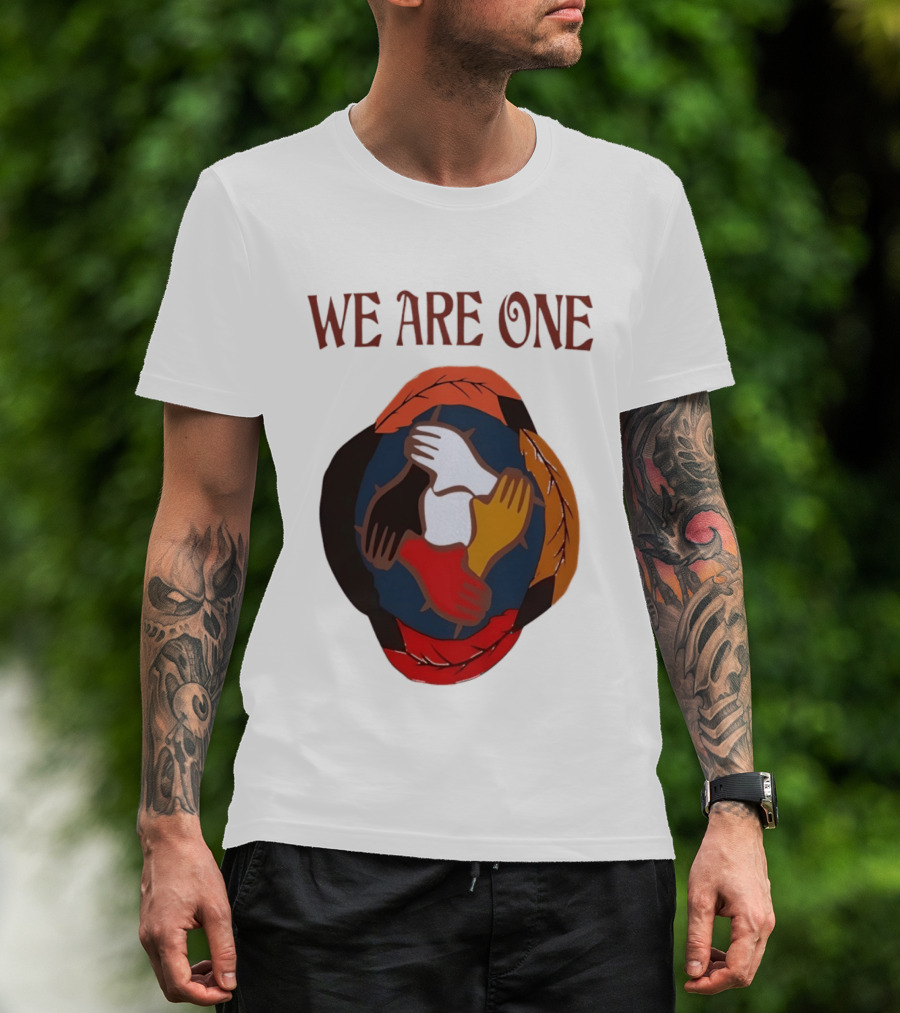 We Are One Unity Hands Feathers Orange Culture Heritage Collective T-Shirt